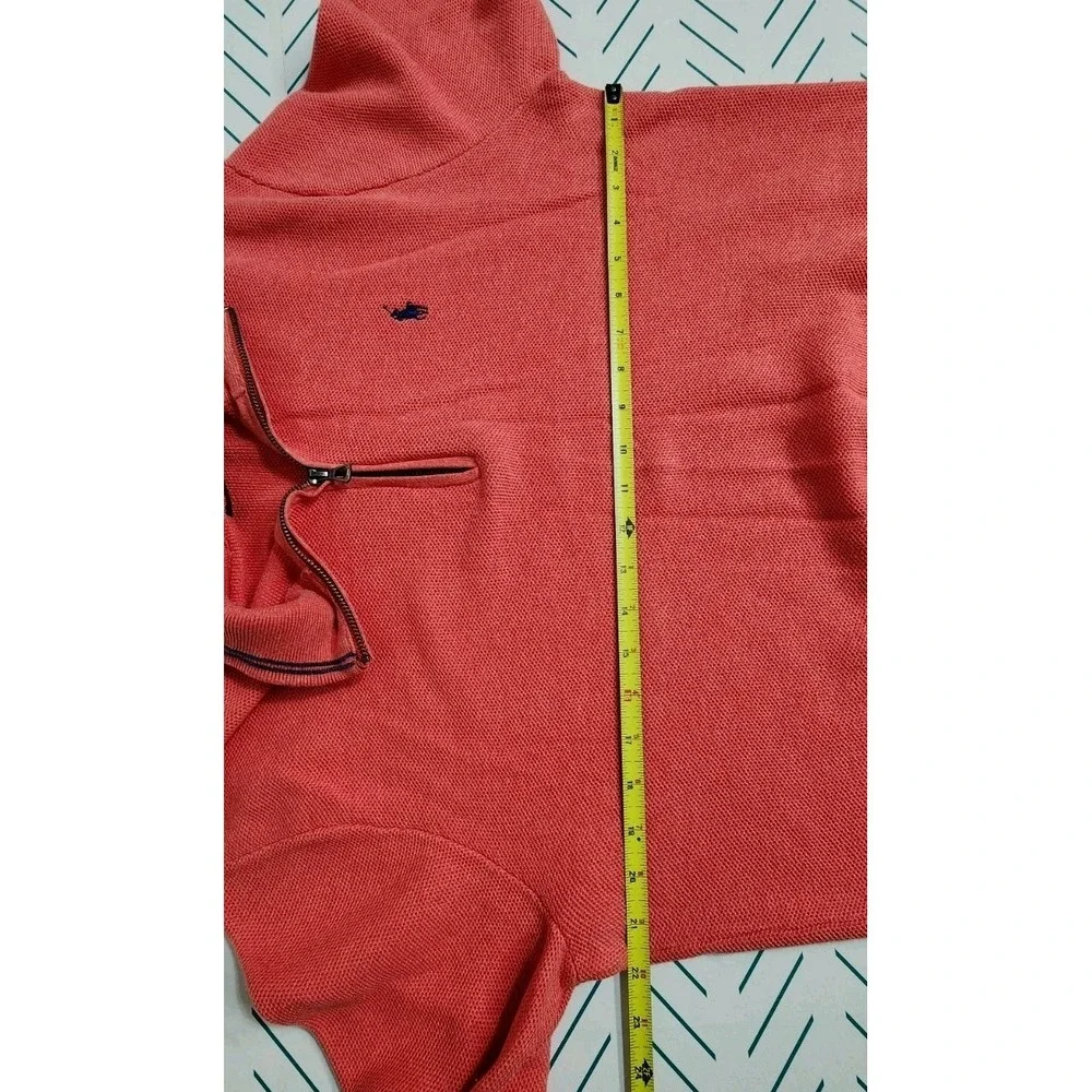 Polo Ralph Lauren Men's Sweatshirt 1/4 Zip Sz XL Rosette Coral Pink‎ Pullover